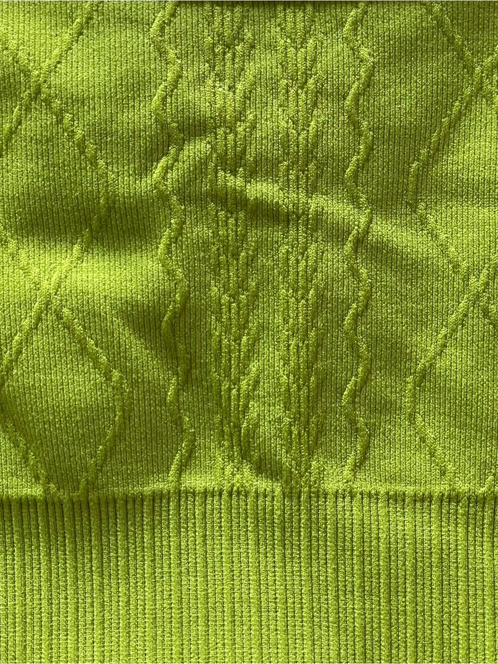 Lime Green Cable Knit JoyLab Sports Bra - Picture 3 of 4